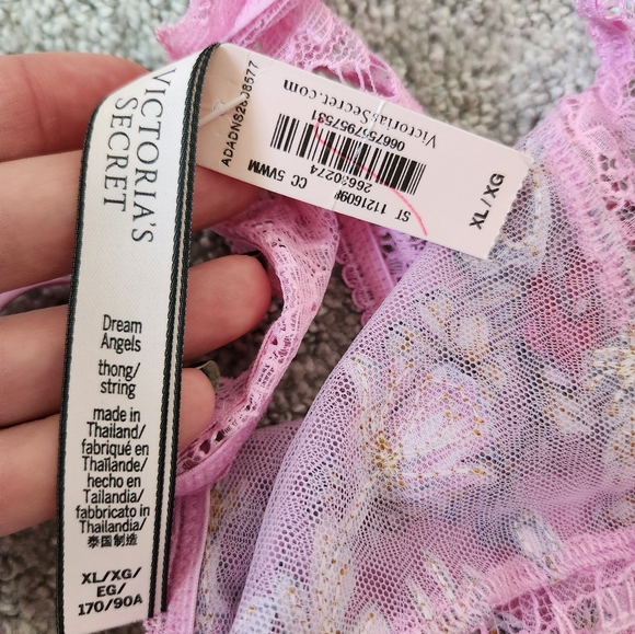 SOLD 💋SET💋 Victoria’s Secret DREAM ANGELS Floral Embroidery XL thong M/L - Picture 2 of 7